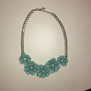 Light Blue Flower Statement Necklace